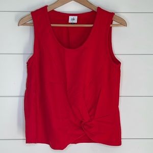 Cabi Sleeveless Tie Front Red Top: Small